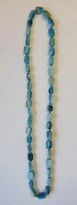 Egyptian Scarab Beetle faience ceramic bead Necklace ~from Egypt - Picture 1 of 5