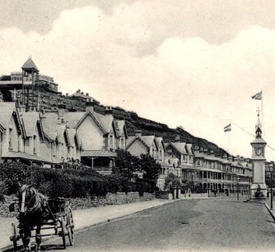 Carruajes antiguos RPPC UDB Shanklin Explanada Isla de Wight Inglaterra Reino Unido c1903 Foto 1 de 3