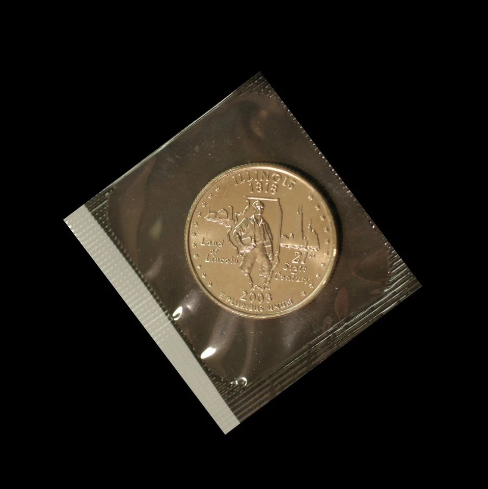 2003 P Illinois State BU Washington Statehood Quarter in Original Mint Cello - Image 1 of 1