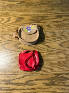 Retired 1995 American Girl Doll Red & Tan Shoulder Bags for 18" Dolls - Picture 1 of 5
