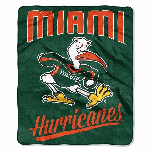 Miami Hurricanes Alumni Design 50" x 60" Raschel Plush Blanket -Northwest Cover
