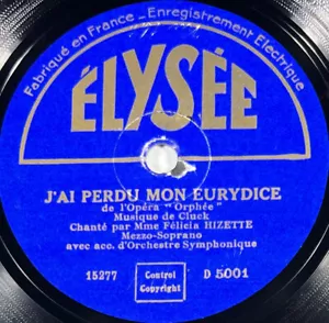 Felicia Hizette: Ich habe meine Eurydike verloren / Der Finder 78 U/min ELYSÉE D 5001 - Bild 1 von 4