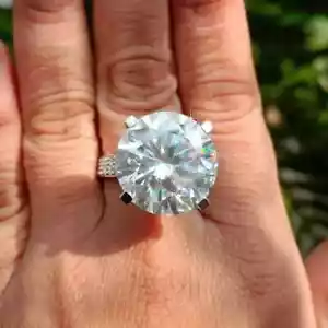 9.10 Ct Certified Round Cut White Natural Diamond 925 Silver Engagement Ring - Picture 1 of 9