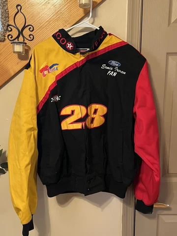 Vintage NASCAR Ford Texaco Ernie Irvan #28 Embroidered Racing Jacket USA Made Cover