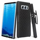 For SAMSUNG GALAXY NOTE8 - COMBO SHELL CASE KICK-STAND SWIVEL BELT CLIP HOLSTER