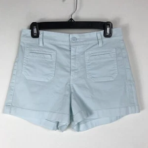 NUEVO J. Pantalón Corto Chino Crew Parche-Bolsillo Para Mujer Talla 0 Azul Cintura Alta Verano - Imagen 1 de 10