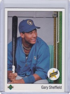 1989 Upper Deck Baseball Card #13 Gary Sheffield Rookie Milwaukee Brewers NMt-Mt