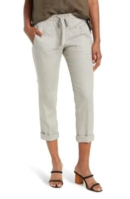 $225 — однотонные льняные брюки на шнурке James Perse размер M (2) - Изображение 1 из 3