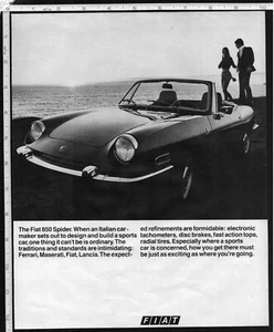 Fiat 850 Spider 1970 convertible automóvil pareja original anuncio impreso vintage - Imagen 1 de 1