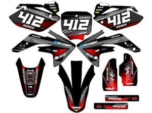 2007-2023 CRF 150 R SURGE Black Senge Graphics Kit Compatible with Honda - Picture 1 of 10