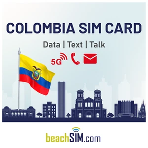 Kolumbia Prepaid karta SIM na 1-2 miesiące 6GB - 30 GB Podróżna karta SIM - Zdjęcie 1 z 2