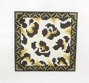 Danae Animal Print Square fits Leather Insert Handpainted Needlepoint Canvas 367 - Picture 1 of 1