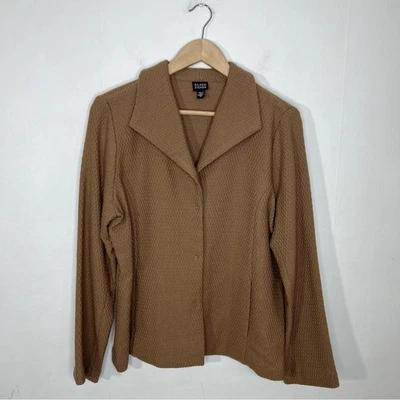 Chaqueta Blazer Eileen Fisher Lana Tostada Con Botones Talla Mediana Foto 1 de 4