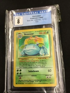 Nm/mint 8. CGC Universal Grade Vensaur Pokémon 1999 Base Set 15/102 Halo - Picture 1 of 2