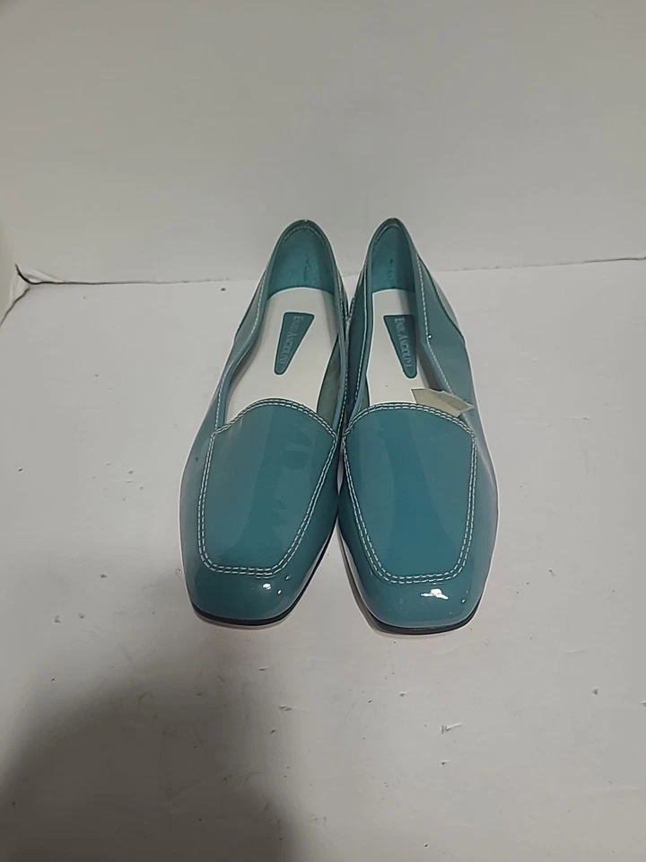 Mocasines planos sin cordones Enzo Angiolini verde azulado charol talla 9,5 M Foto 1 de 4