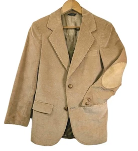 Cappotto sportivo vintage botanica velluto a coste ragazzo taglia M 10-12 scamosciato toppe gomito retrò anni 70 - Foto 1 di 12