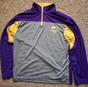 NFL Team Apparel Minnesota Vikings grau Logo 1/4 Zip Langarm Damen Jugend XL - Bild 1 von 9