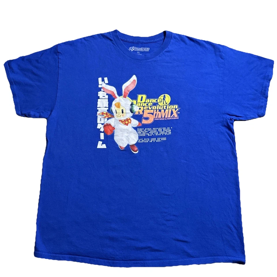 Dance Dance Revolution Retro 90s Video Game Short Sleeve T Shirt Blue Size XL - Image 1 of 4
