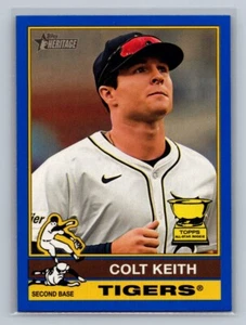 2025 Topps Heritage BLUE Border #255 Colt Keith, Detroit Tigers Rookie Cup - Picture 1 of 2