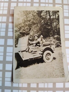 Vintage Photo Of Two Soldiers In A Military Vehicle - Picture 1 of 3
