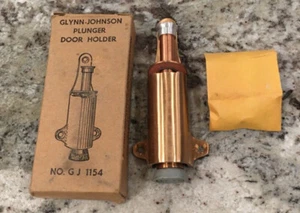 NOS / NEW OLD STOCK Glynn-Johnson Copper Foot Plunger Door Stop - #1154 NICE!!!! - Picture 1 of 7