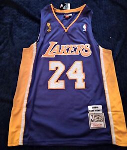 Medium Kobe Bryant Los Angeles Lakers Purple 2008 Finals NBA Jersey Brand New 