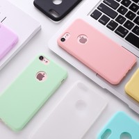 Candy Color Silicone Case for iPhone 6 7 8 Plus 5s SE X Original 360 Body Cover