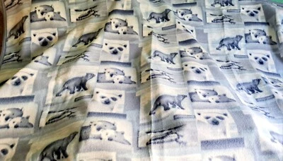 Coperta Plaid Pile Invernale 130x160 Animali Orsi Bianca Celeste - Immagine 1 di 3