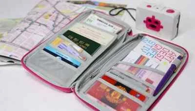 Reise Organizer Reisepass Dokument Tickets Halter Brieftasche Tasche Geldbörse Reißverschluss Etui UK - Bild 1 von 3
