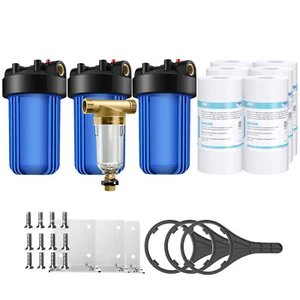 Carcasa filtro de agua azul grande para toda la casa 10"" x 4,5"" filtración de sedimentos - Imagen 1 de 64
