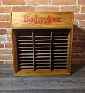 Vintage Budweiser Holz 36 Kassetten 8 Spur Band Atari CD Wandregal Display Halter - Bild 1 von 12