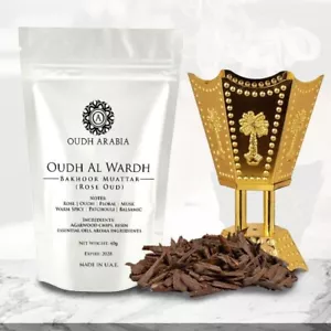 Bakhoor Oud Wardh Rose Oud by Oudh Arabia 40g Mamool Dukhoon Muattar - Picture 1 of 3