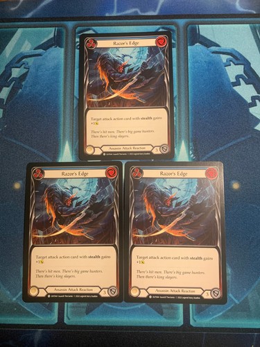 3 Card Blue Playset Razor's Edge Outsiders Flesh and Blood FAB TCG | eBay