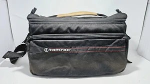 Vintage Tamrac Camera Bag Black Canvas  Suede Handle Padded, Shoulder Strap 976 - Picture 1 of 11