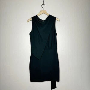 Amanda Uprichard Womens Size P Topanga Black Smocked Back Drape Overlay Jumpsuit - Picture 1 of 3