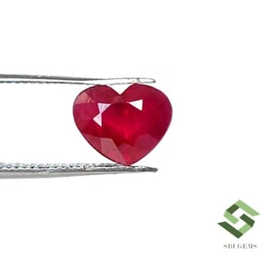 8,25x6,75 mm Rubino Naturale Certificato Forma Cuore Taglio 2,10 CTS Gemma Sciolta - Foto 1 di 7