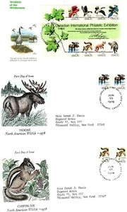 UNITED STATES 9 FDC WILDLIFE 1978 ADDRESSED INCLUDES ONE WITH SOUVENIR SHEET - Picture 1 of 3