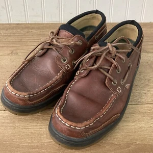 LL Bean Camp Moc Cosidos a mano Mocasines Barco Cubierta Zapato Cuero Para Hombre Talla 9 Marrón - Imagen 1 de 8