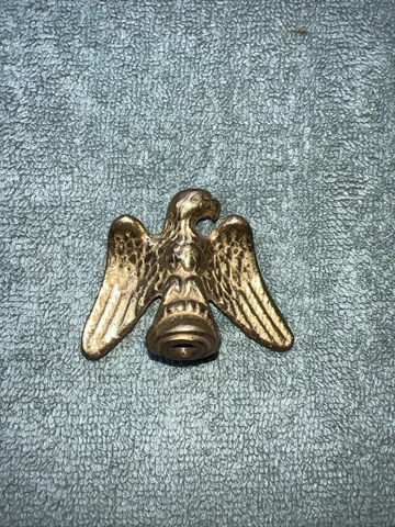 ANTIQUE SOLID BRASS EAGLE FINIAL VINTAGE LAMP PART FLAG CLOCK TOPPER Cover