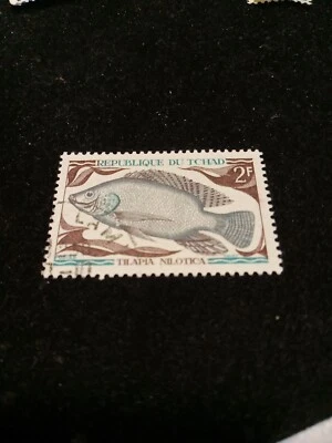 Estampilla postal de tilapia Republique Du Tcad 2f Foto 1 de 3
