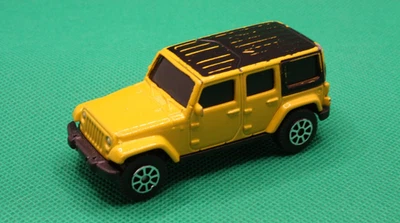 2020 Maisto 2015 Jeep Wrangler Unlimited Yellow Diecast SUV Blacktop 1:64 - Image 1 of 4