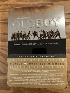 Oldboy DVD 3-Disc Collector Edition Tin Tartan Asia Extreme Film Cell/Manga book - Picture 1 of 17