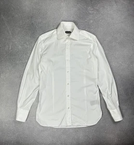 Tom Ford Dress Cotton Shirt White Mens Long Sleeve 40 (15 3/4) 7FT000 - Picture 1 of 20