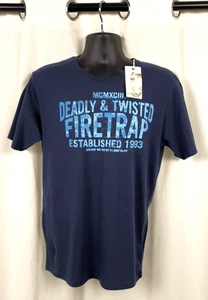 Firetrap Indigo Crew Neck Short Sleeve T-shirt Size L CR057 EE 08 - Picture 1 of 8