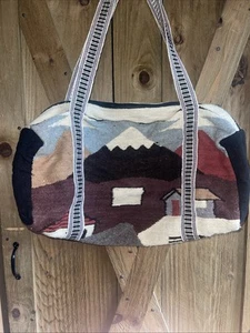 Vintage Peruvian Duffle Bag with shoulder Bag Wool - Picture 1 of 10