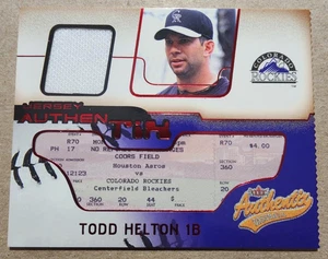 2002 Fleer Jersey Authentic PATCH - Todd Helton #JA-TH RIPPED - Picture 1 of 2