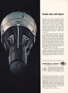 1964 Republic Steel: Double Date Agena Vintage Print Ad - Picture 1 of 1