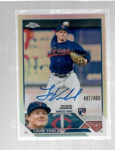 Louie Varland 2023 Topps Chrome  Refractor Auto 497/499 Rc Rookie RA-LV - Picture 1 of 1