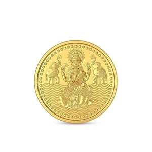 Goddess Laxmi Gold Coin 24K Pure 999 Certified 1 Gram - Picture 1 of 4