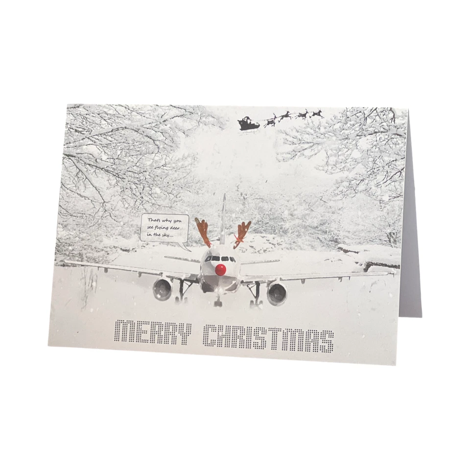 AVIAMART Unique Aviation Christmas Cards - Perfect Gift for Pilots - Eco-Friendly
